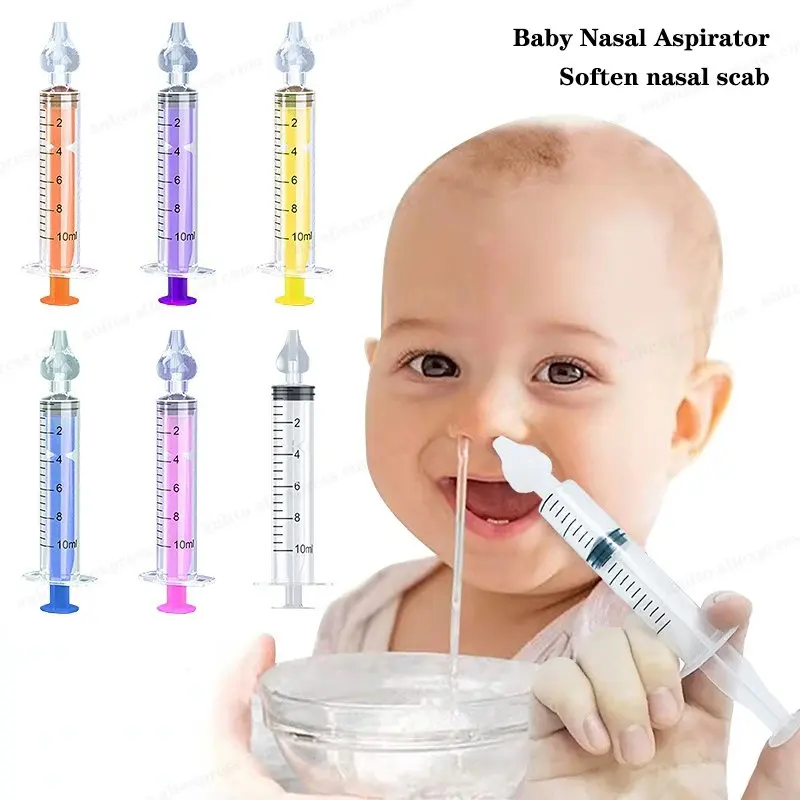 

Baby Care Nasal Aspirator Professional Syringe Rhinitis Irrigator Infant Nose Clean Rinsing Device Reusable Silicone Suction Tip