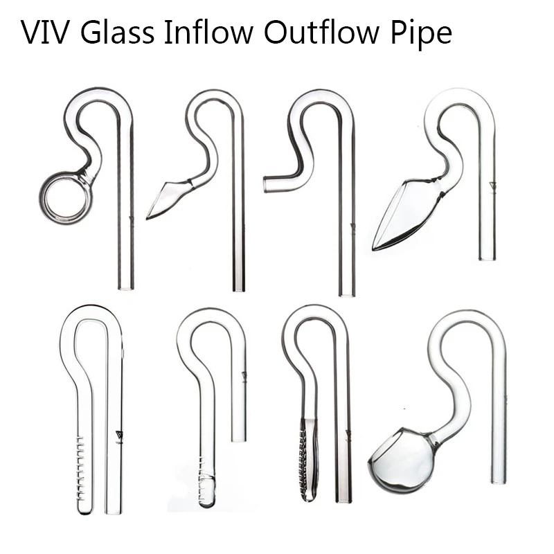 

VIV Glass Inflow Outflow Pipe Lily Spin Peony Ochid Aquarium Filter Accessories