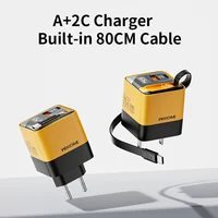 65W USB-C Charging Head Fast Charger With Built-in 80cm TypeC Cable Suitable for iPhone16 15 Promax PD 40W 27W Xiaomi Samsung