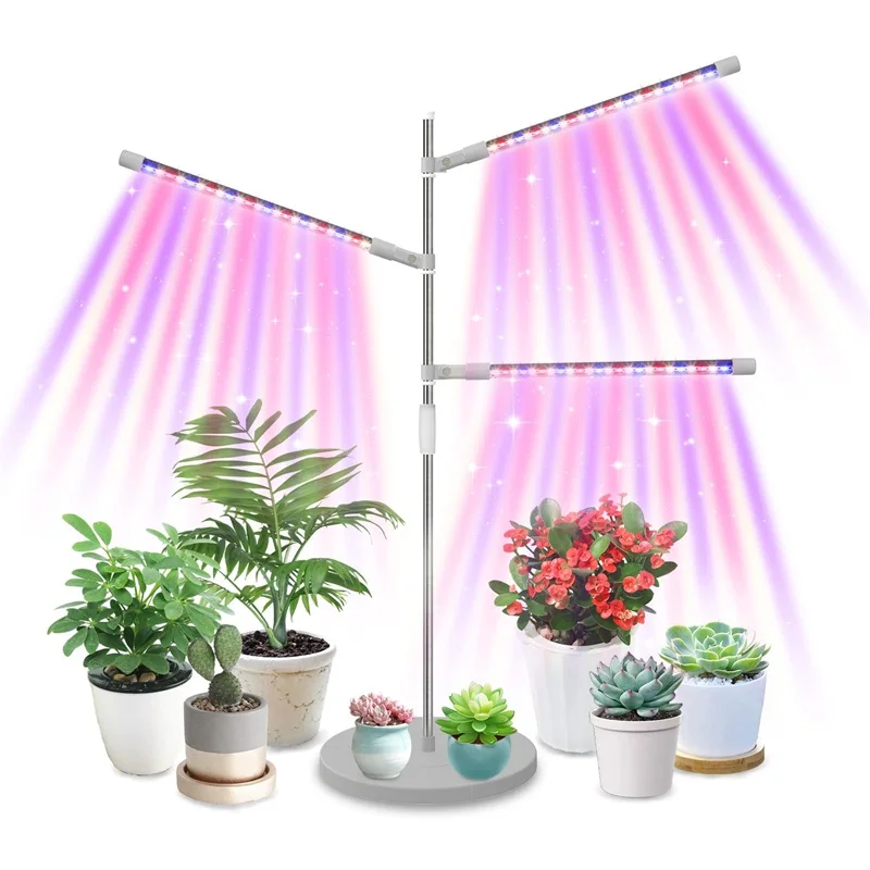 

LED Grow Light Red Blue 4000K Full Spectrum Growing Lamp for Indoor Plants Dimmable Height Adjustable Plant Light with Timer