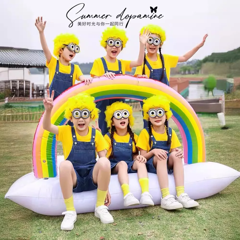 Costume Minions Adulte 3 Pièces – Chapeau, Lunettes, Bretelles, Gants – Pour Carnaval, Halloween, Fêtes Déguisées