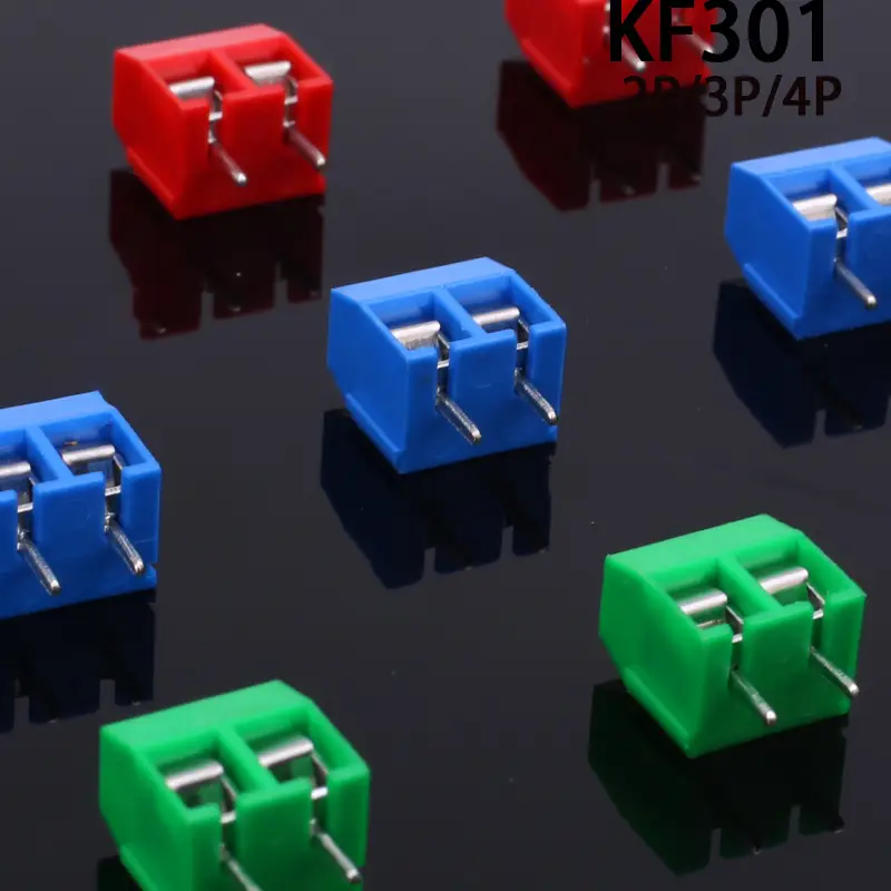 10/20/50Pcs/lot KF301-5.0-2P KF301-3P KF301-4P Pitch 5.0mm Straight Pin 2P 3P Screw PCB Terminal Block Connector Blue Green - Image 2