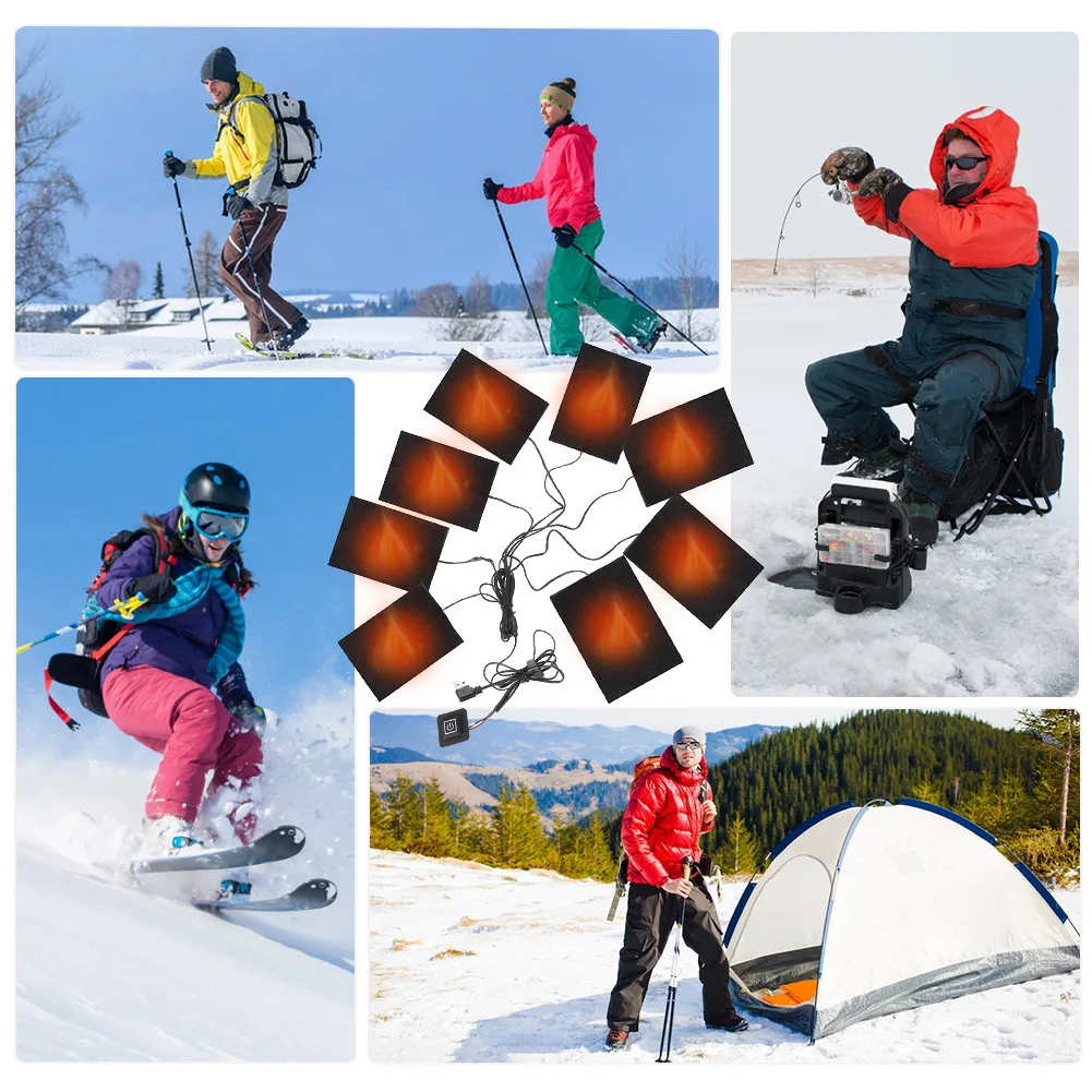 3 Levels Temperature USB High Temperature Heater Winter Camping Heating Vest Pads Clothing Heating Pad Warm Pants Heated Pads