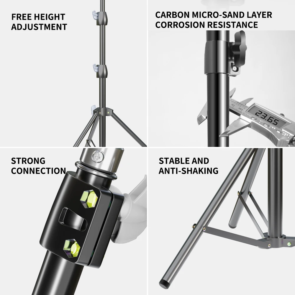 Tripod Phone Mobile Selfie Stick Light Stand 1/4 Screw Head For Photo Studio Flashes Photographic Softbox 200CM 170CM 55CM