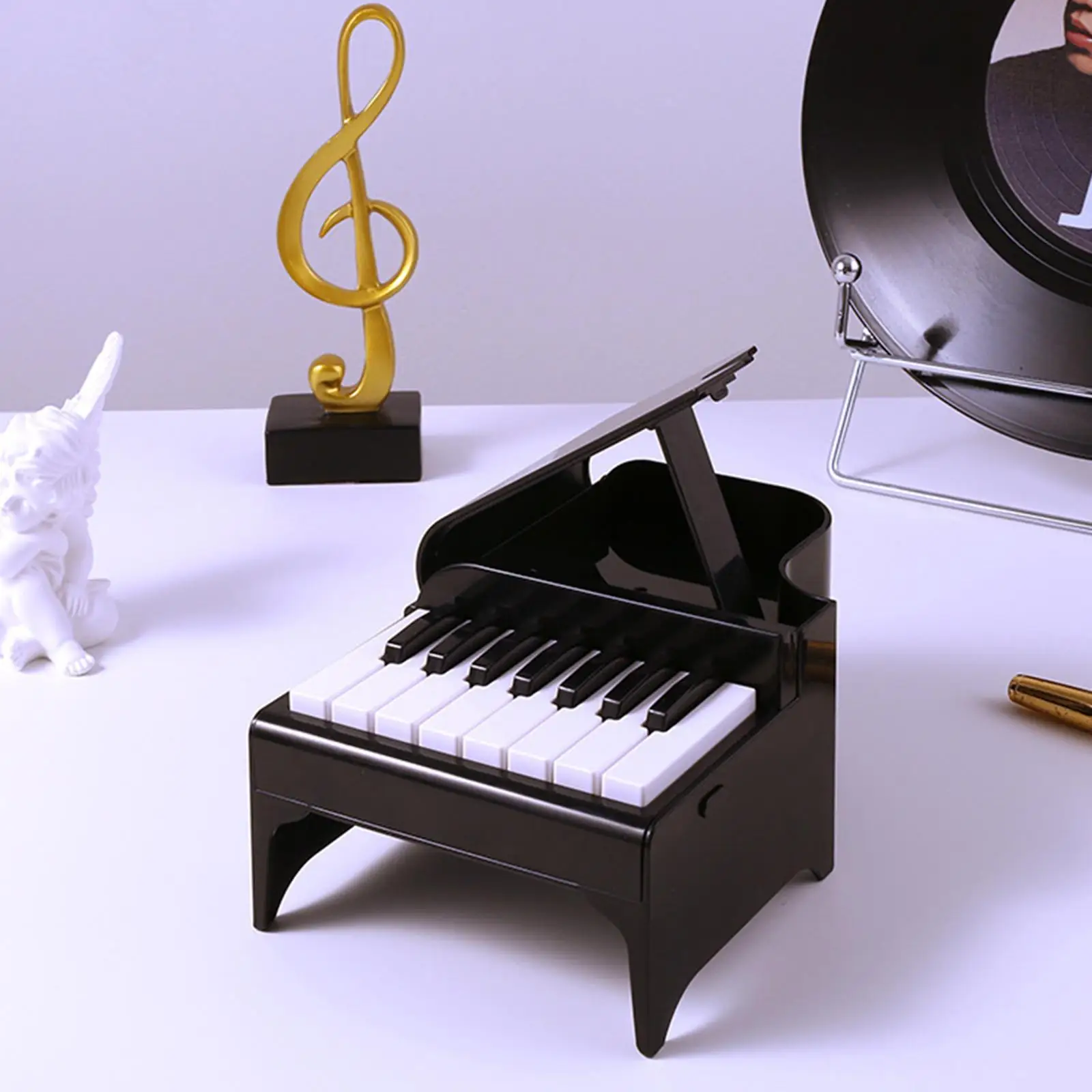 Mini Piano Desk Calendar with Music Scores and Cable for Home Decoration Gift for Music Enthusiasts