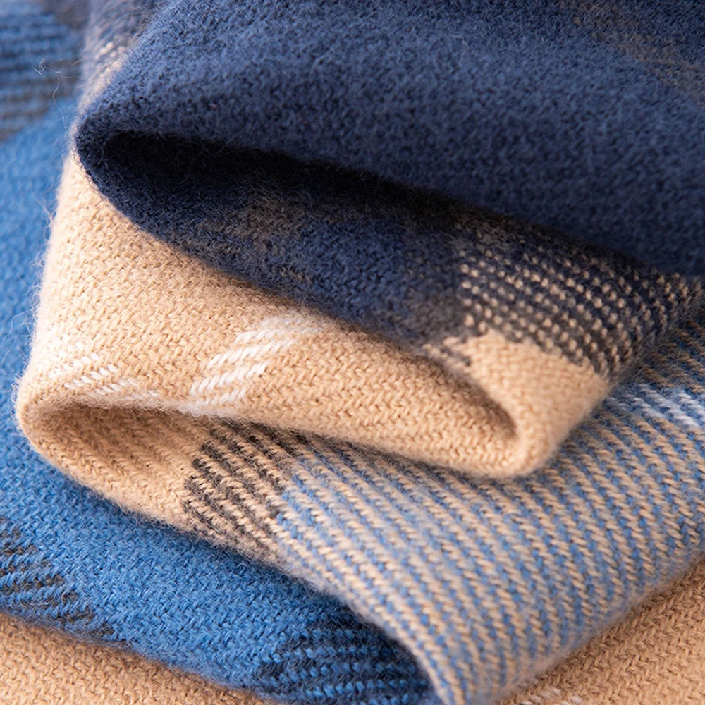 New Christmas Plaid Scarf Women Warm Imitation Cashmere Tassel Women's Scarves Fashion Commuter Shawl Merry Christmas Gifts