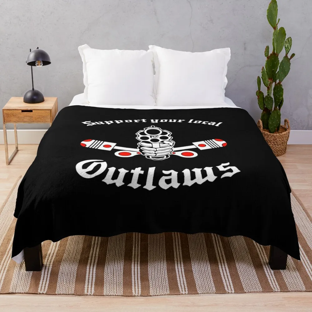 

Outlaw mc Support Gift Halloween Day, Thanksgiving, Christmas Day Throw Blanket bed plaid Luxury Throw Blanket