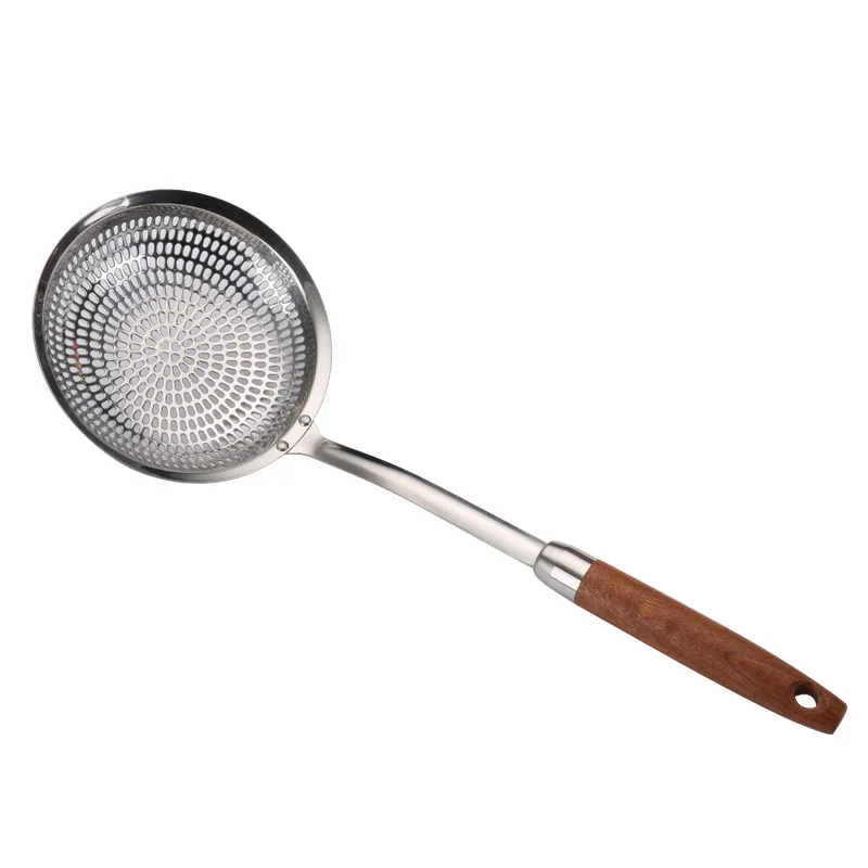304 large slotted spoon thickened stainless steel skimmer for household commercial kitchen skimmer strainer for frying filter
