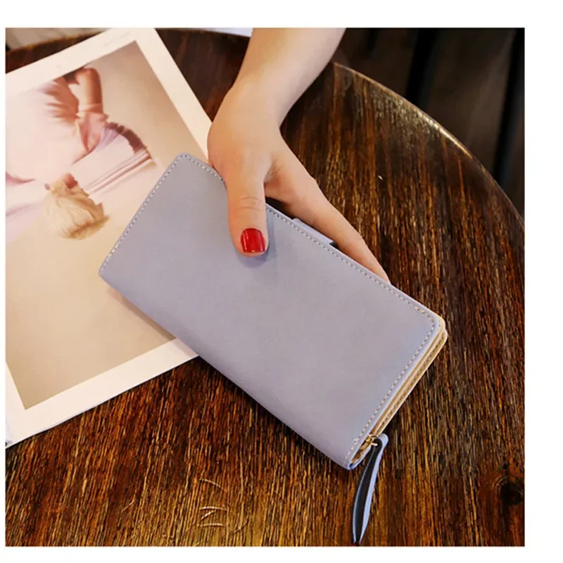 Women Wallet PU Leather Purse Female Long Wallet Gold Hollow Leaves Pouch Handbag For Women Coin Purse Card Holders Clutch