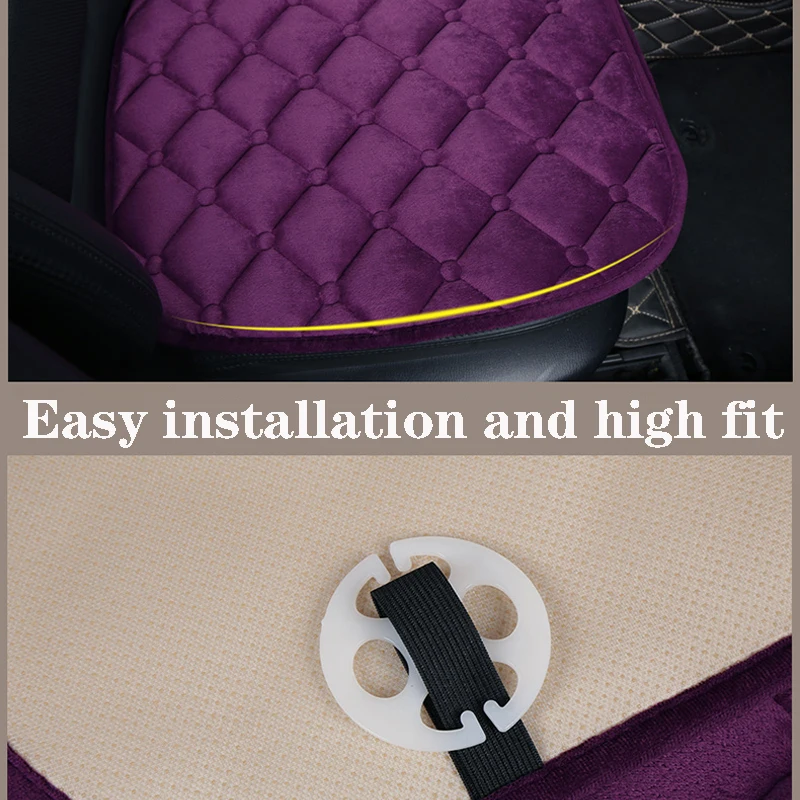 Plush Car Seat Covers Front/Rear/ Full Set Choose Car Seat Cushion Plush Pad Protector Accessories Anti-Slip