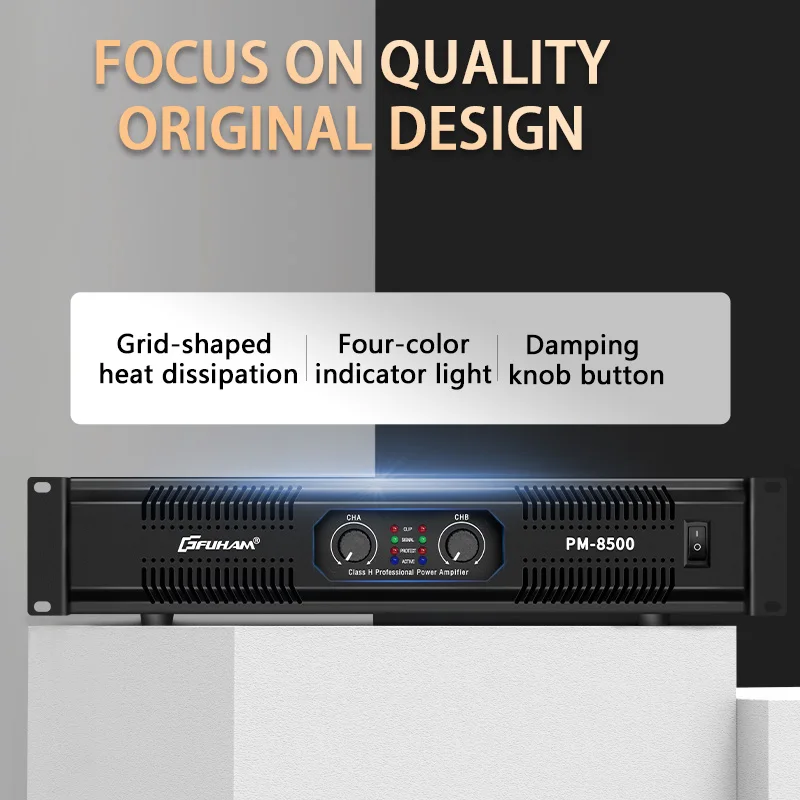 FUHAM PM8500 오디오 파워 앰프 2채널 순수 파워 앰프 1500W 전문 라이브 공연 디스코 DJ 스피커 앰프