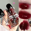 Dark Red Brown Mirror Lip Glaze Water Light Moisturizing Non-stick Cup Highly Pigmented Red Liquid Lipstick Lips Makeup Cosmetic 6