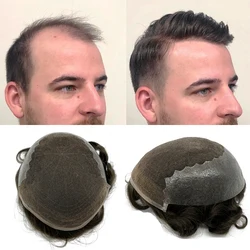 French Lace Breathable Wholesale 100% Human Hair Q6 Base Toupee For Men Indian Men Hair Toupee Wig