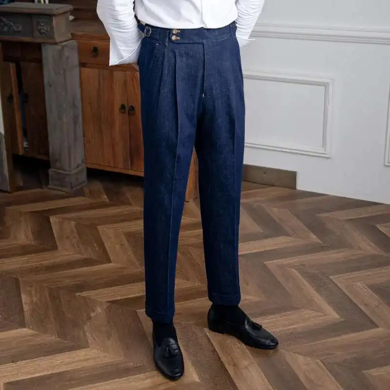 Italy Business Dress Pants Men Office Social Suit Pants Casual Wedding Groom Trouser Pantaloni Uomo Casual Blue business pants,suit pants,men pants