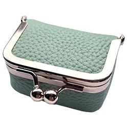 Luxurious Leather Miniature Jewelry and Coin Organizer - Compact Trinket Storage Wallet (Green)