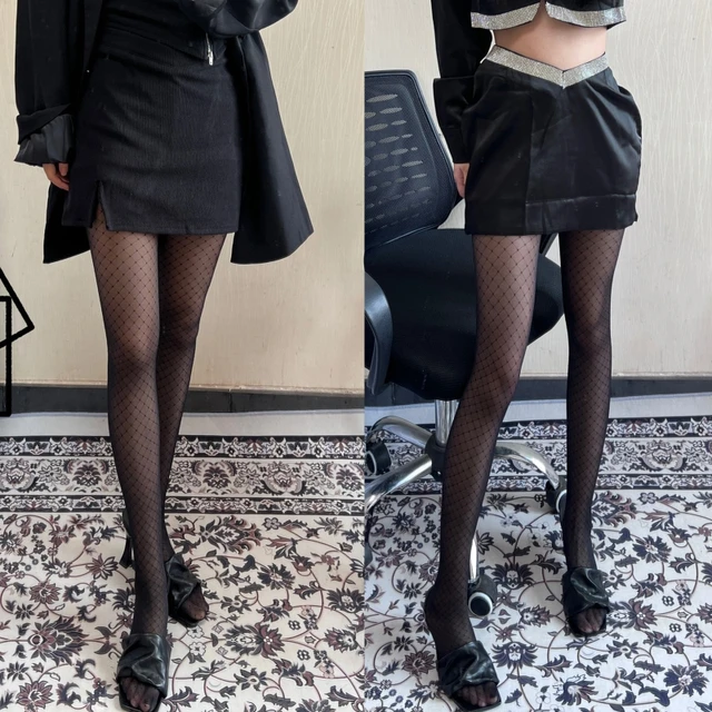 Lolita moda meia estilo preppy amor jk cosplay leggings tuiwa apertado  preto seda sexy maid feminino