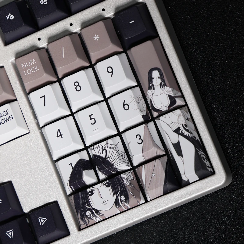Chaves Pbt Tintura Subbed Keycaps dos Desenhos Animados Anime Gaming Key Caps Boa Hancock Keycap Viagem para Ansi 61 87 104 108 Layout 108 - Imagem 3