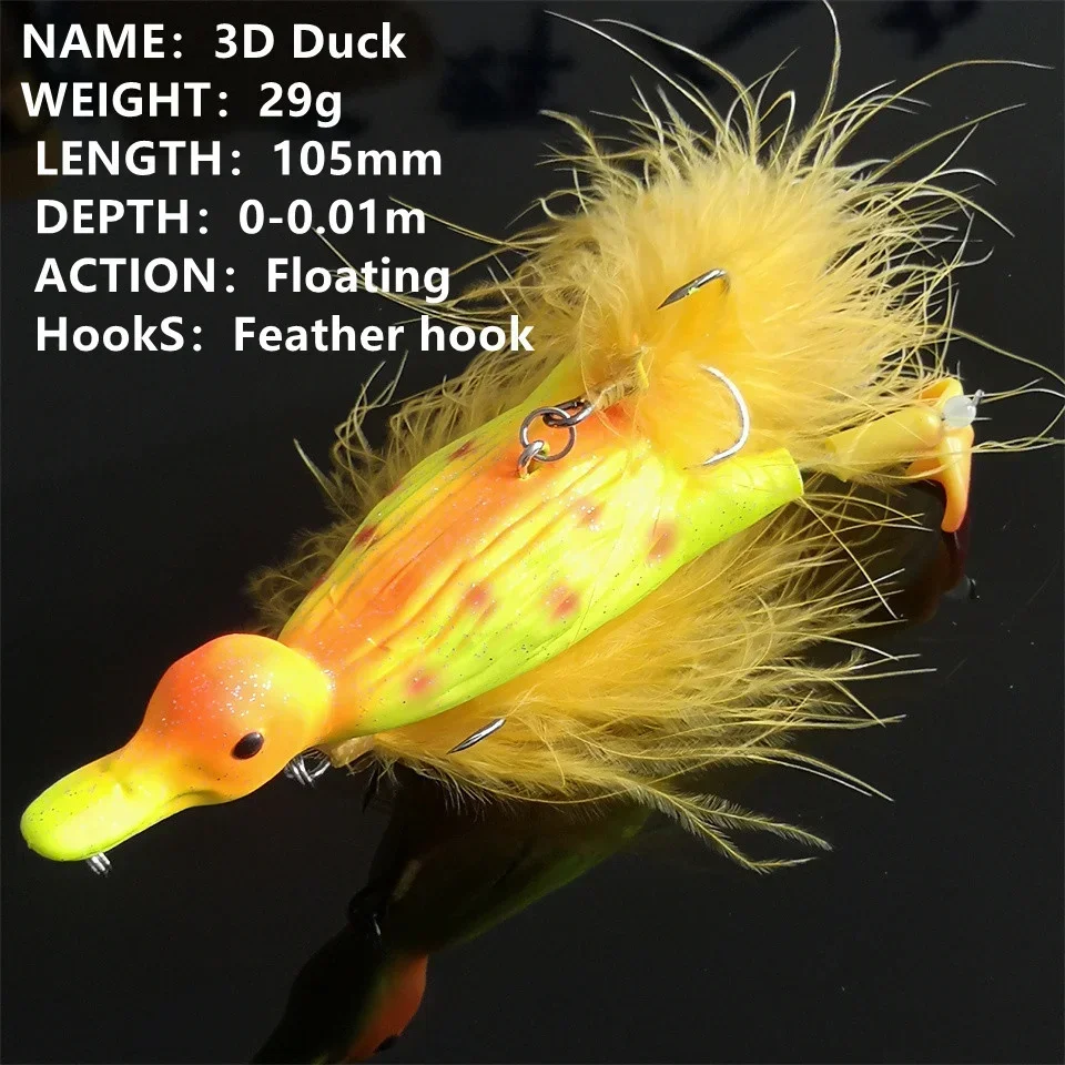 Schwimmender 3d Enten Topwater Köder Mit Plätscherfüßen Für Angler_voghion.com