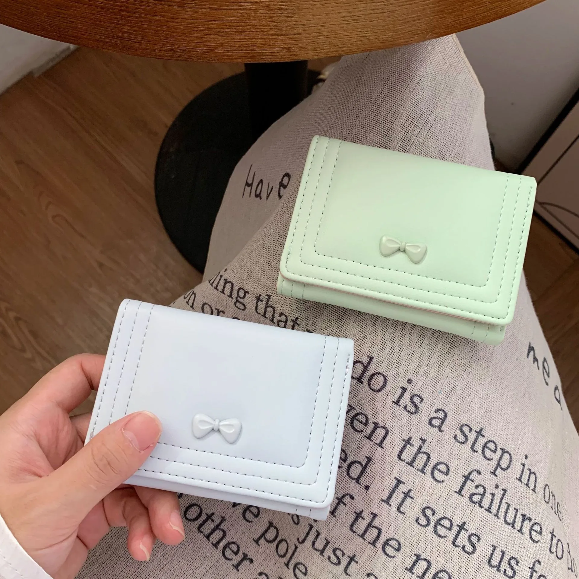 Cute Bow Women's Wallet Short Zipper Student Card Holder Key ID Bank Storage Bags Money Bag Coin Purse For Girls Gifts 2025
