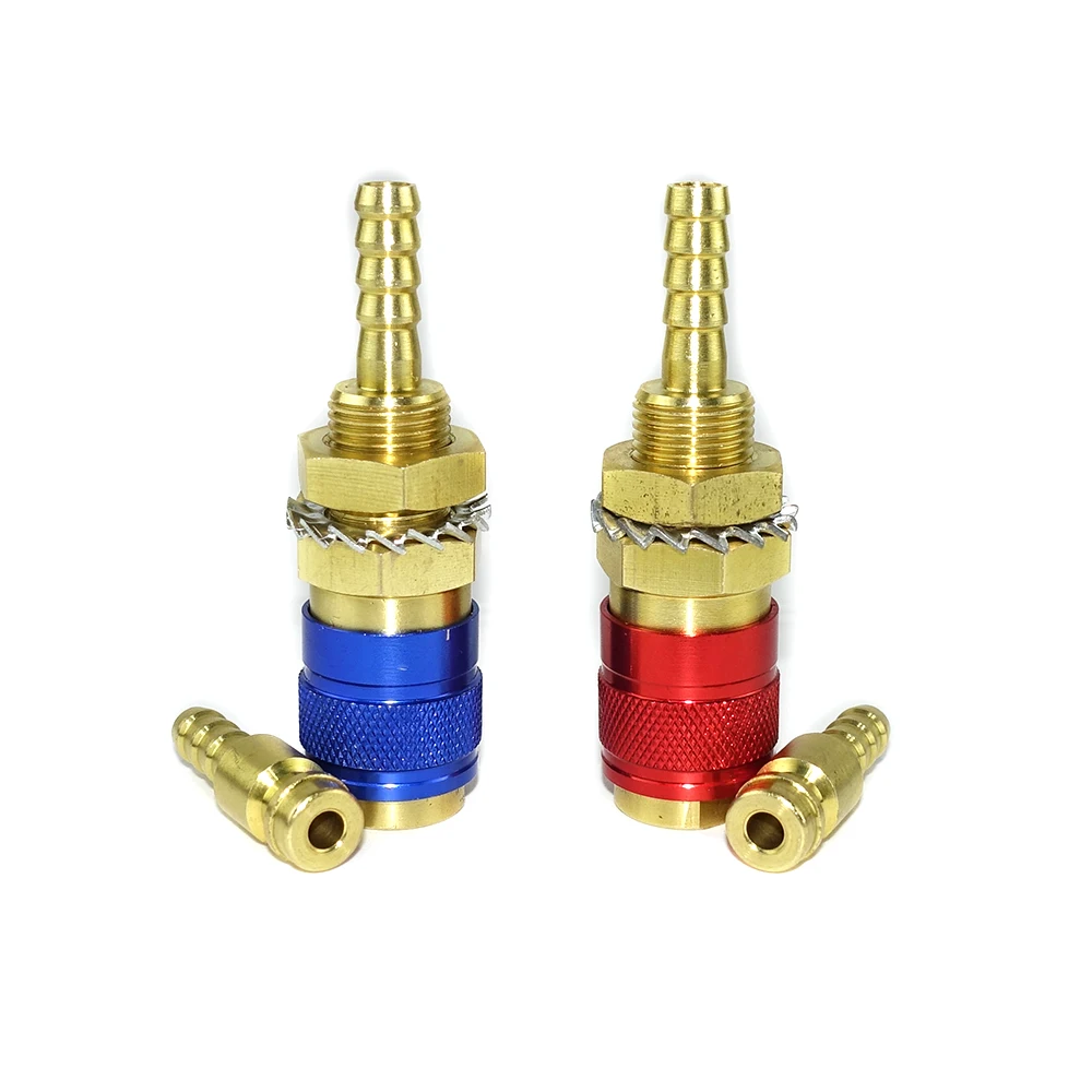 pQirnvIL Adattatore per connettore rapido per acqua un gas raffreddato ad acqua da 2 pezzi da 6 mm per connettore per torcia per saldatura MIG TIG