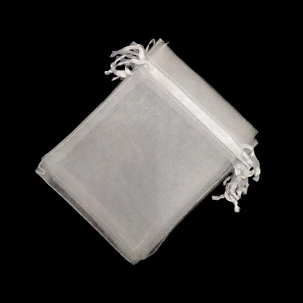 25/50PCS Drawable Party Supply Wedding Christmas Favor White Pouches Organza Gauze Sachet Gift Bags Drawstring Pocket 2
