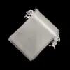 25/50PCS Drawable Party Supply Wedding Christmas Favor White Pouches Organza Gauze Sachet Gift Bags Drawstring Pocket 2