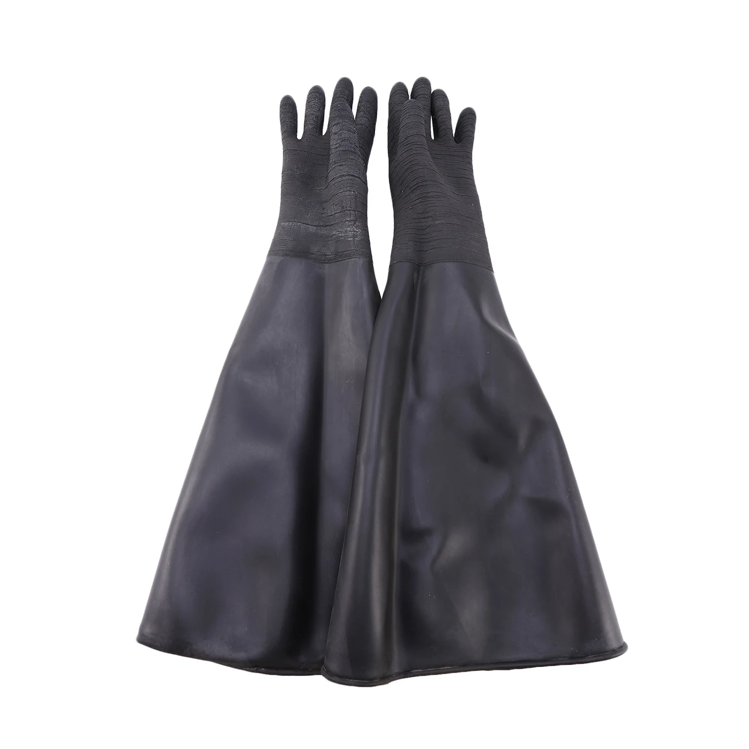 

Резиновые черные пескоструйные перчатки, полосатые абразивные пескоструйные перчатки для взрывной обработки Кабинета 65x30 см