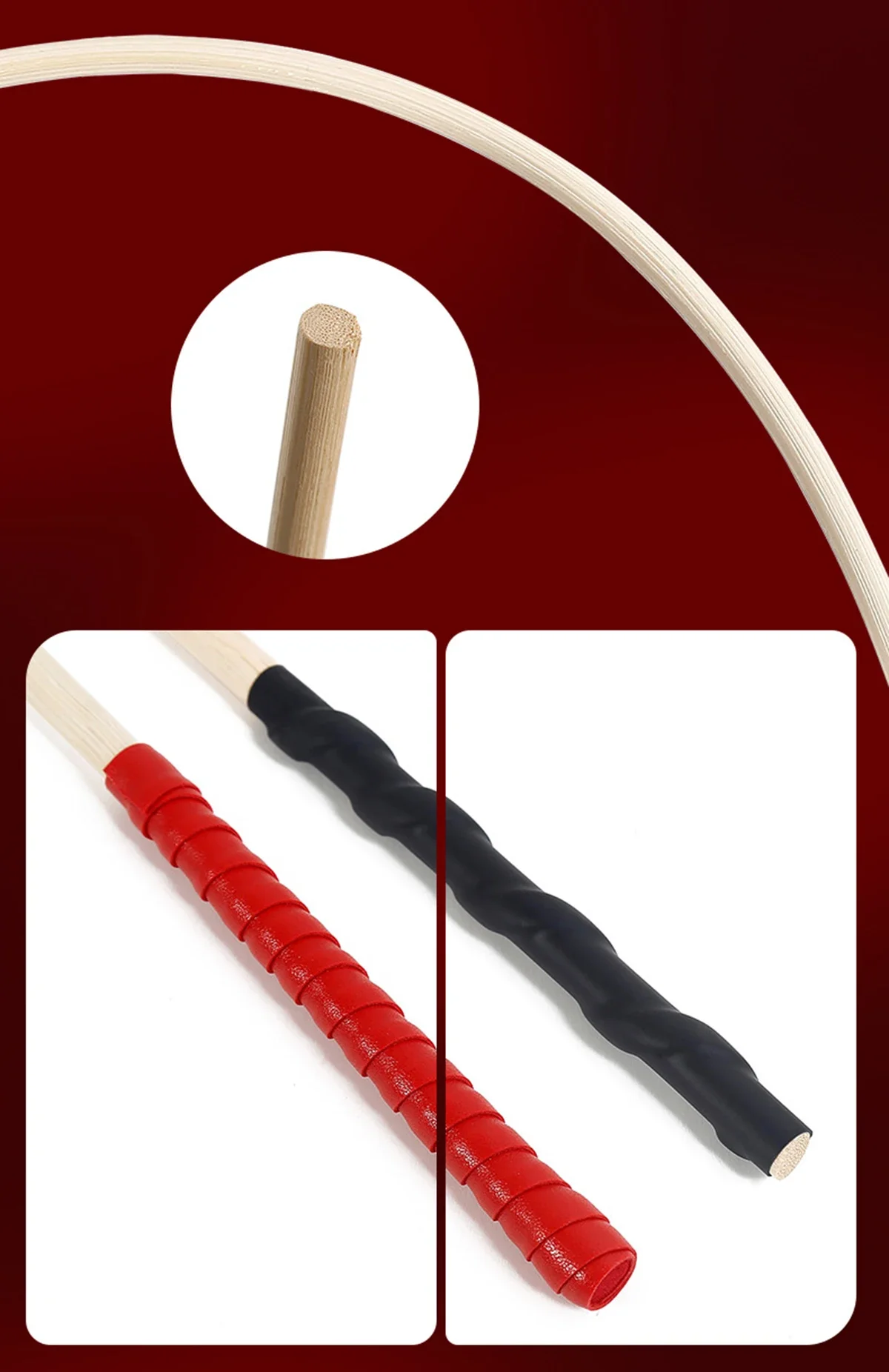 60CM Natural Rattan Horse Whip Bull Whip for Horse Training Round PU Leather Handle 4