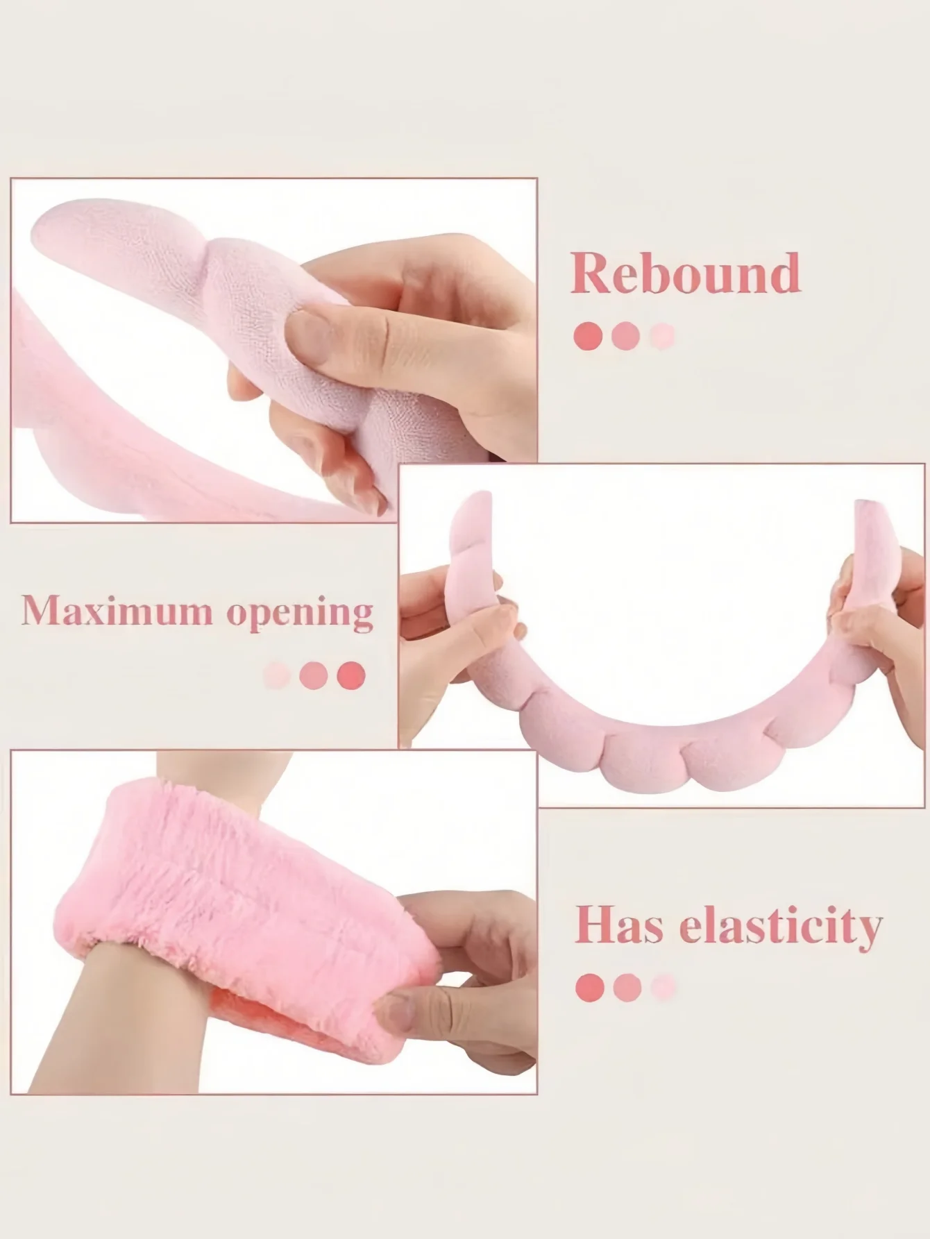 3pcs cloud headband set Towel cloth sponge Fried Dough Twists hair band high skull top facial wash hair band wrist band 4