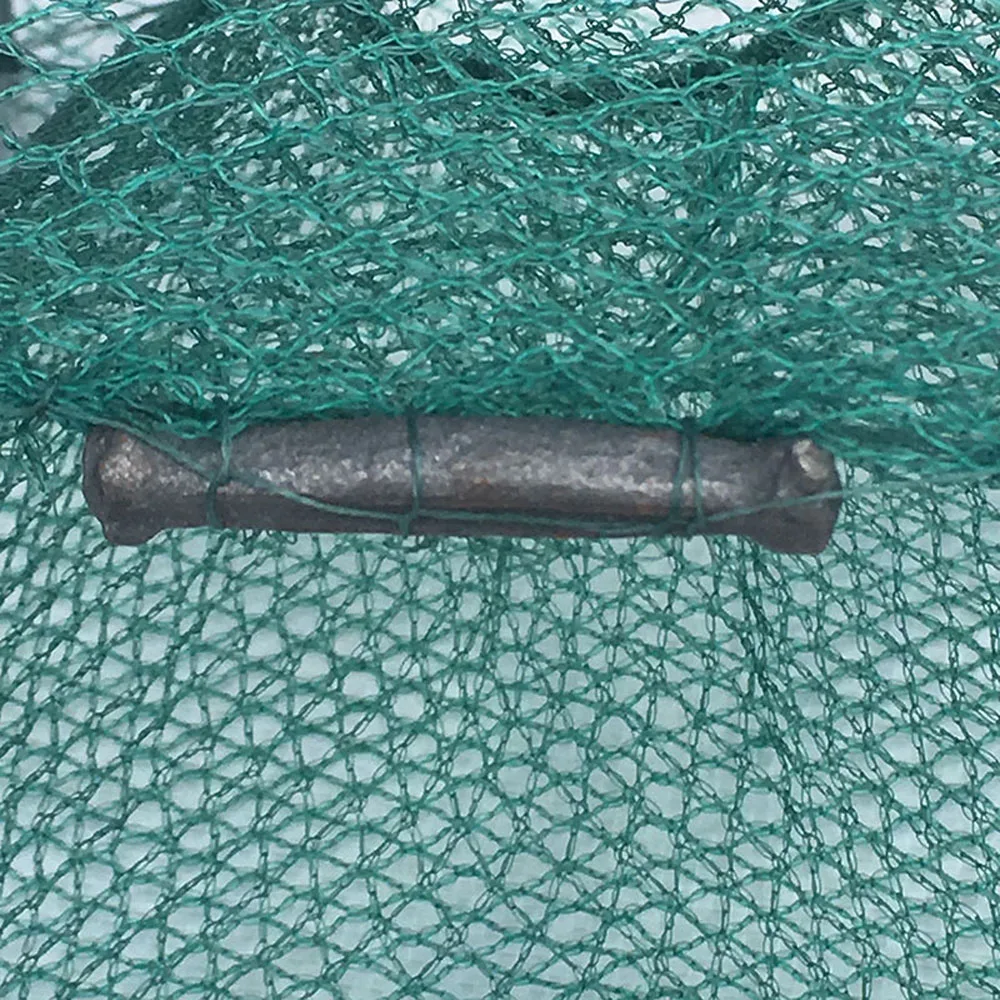 Fishing Net Portable Folded Long Nylon 1.5M-5.5M Crab Fish Hand Casting Cage Mesh Trap Catcher Live Lobster