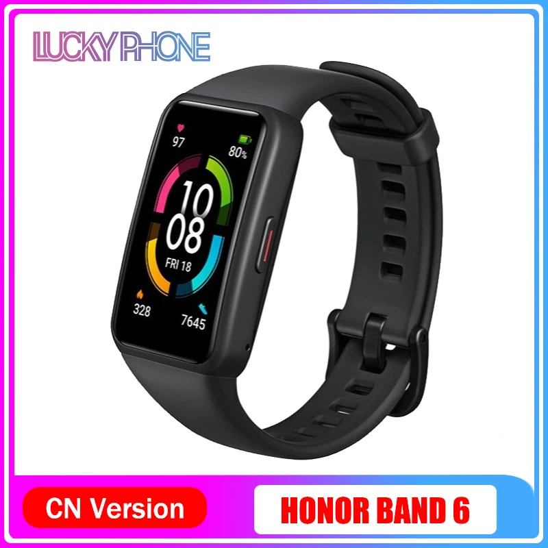 Huawei HONOR Band 6 Smart Watch Blood Oxygen Heart Rate Stress Monitor Smartband 1.47 AMOLED Screen No Package