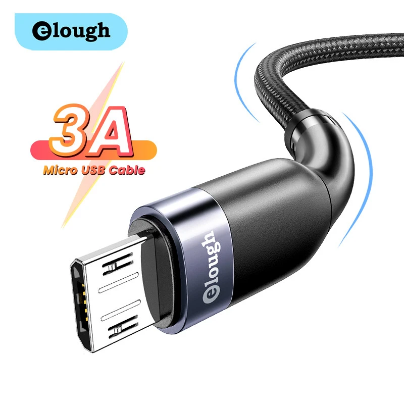 Elough Micro USB Cable 3A Fast Charging Phone Charger Micro Cable For Xiaomi Redmi Samsung Android Micro-USB Charging Data Cord android charger