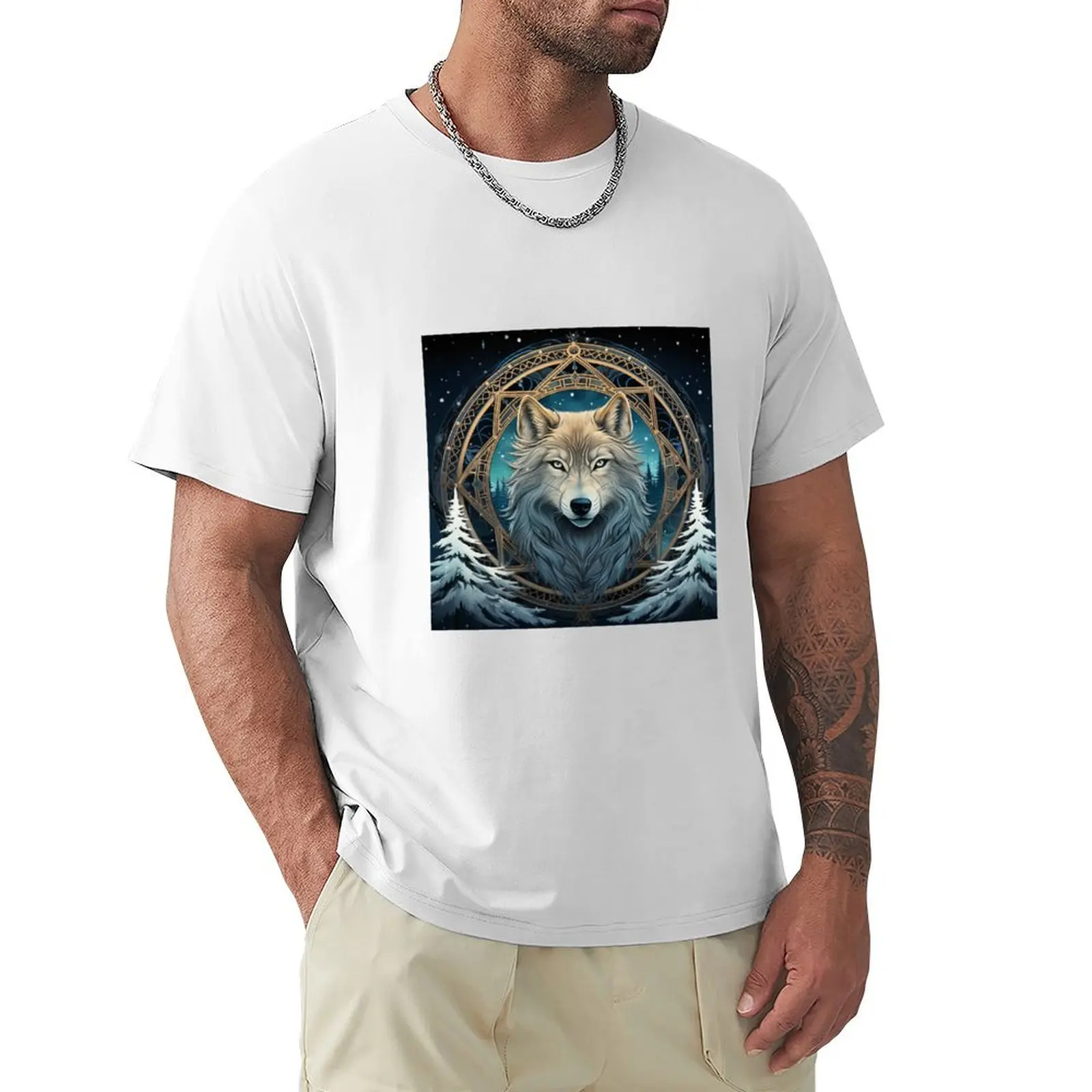 

Celtic Winter Wolf T-Shirt new edition plain shirts graphic tees t shirts for men cotton