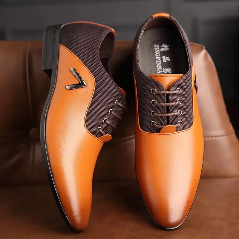 Men's Fashion Slip-on Leather Shoes, Comfortable and Wear-resistant Formal Shoes Italian Shoes Men Oxford for Men Wedding