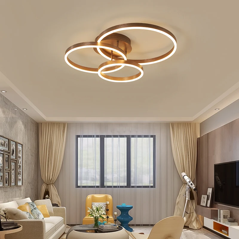 Nordic Round Circle Led Chandeliers Gold Coffee Ceiling Light For Bedroom Living Dining Room Kitchen Study Indoor Daily Fixtures led chandelier ceiling chandelier