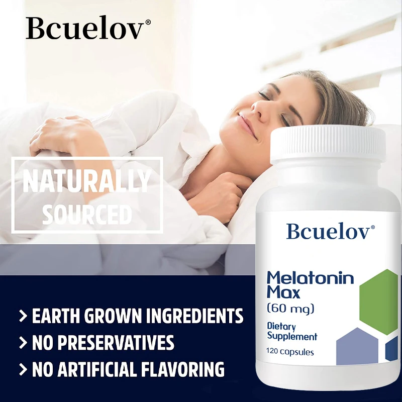 

Melatonin Capsules Help Deep Sleep, Improve Insomnia, Anxiety, Relieve Stress, Improve Immunity, and Healthy Biological Clock