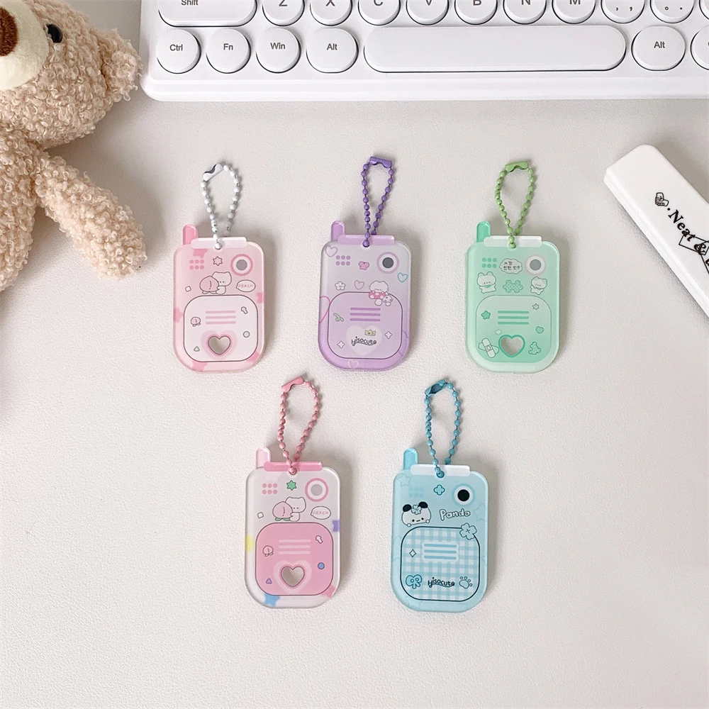 1 inch mobile phone modeling transparent photo frame pendant certificate photos key chain idol pendant 3