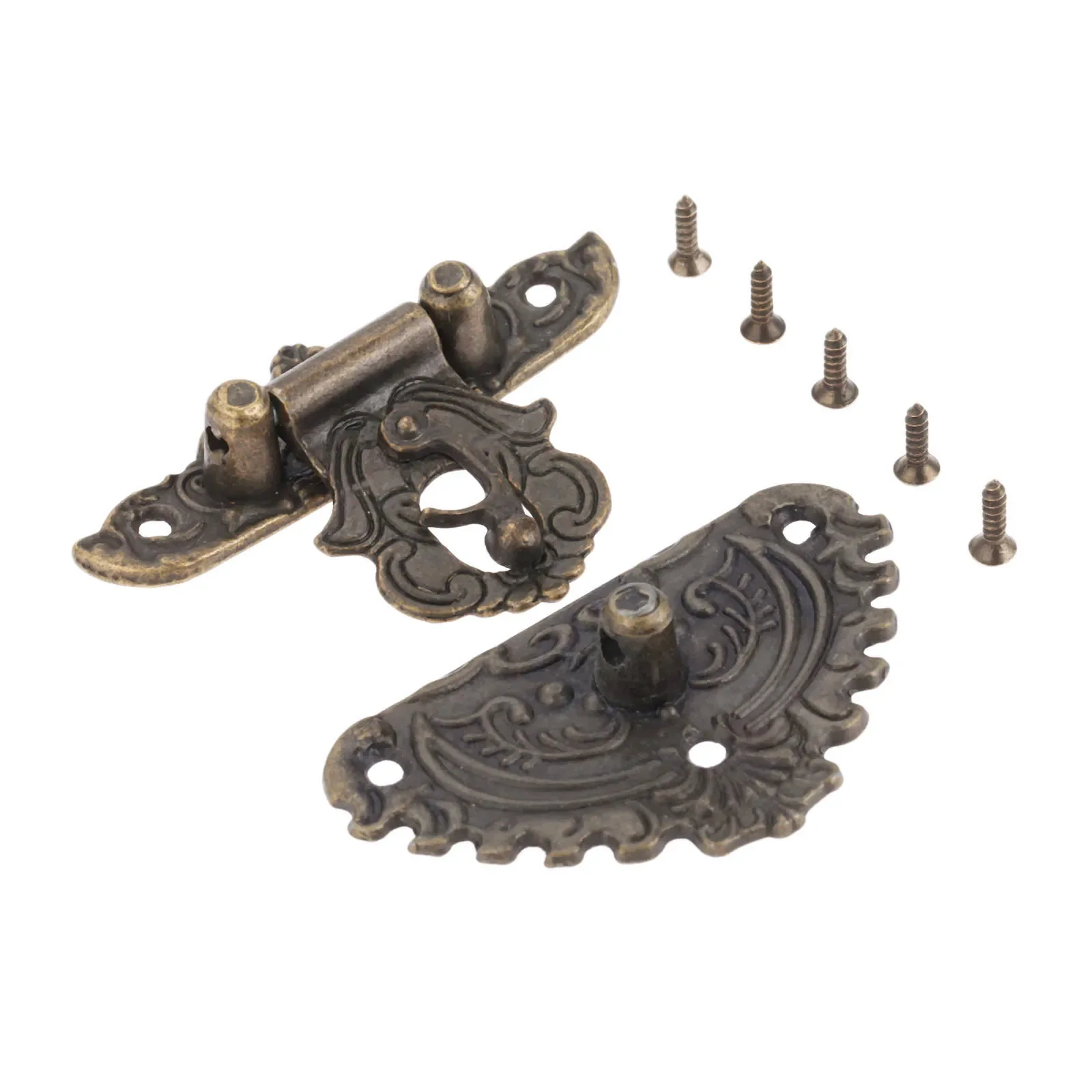 Jewelry Box Hasps Antique Bronze Hasp Latch Mini Cabinet Buckle Decorative Handle 50*56mm