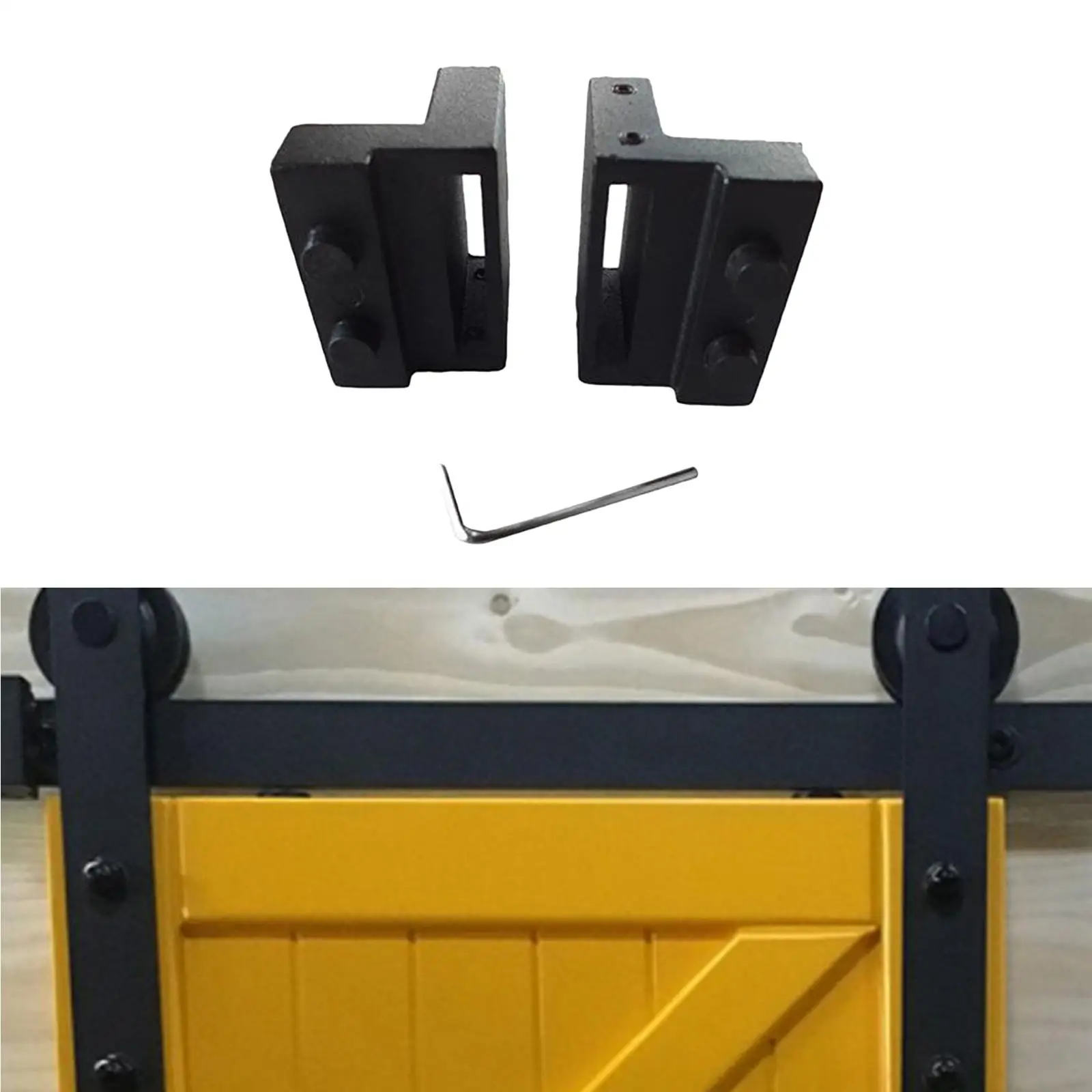 2pcs Black Zinc Alloy Sliding Barn Door Stopper Home Sliding Barn, Rustproof and Durable