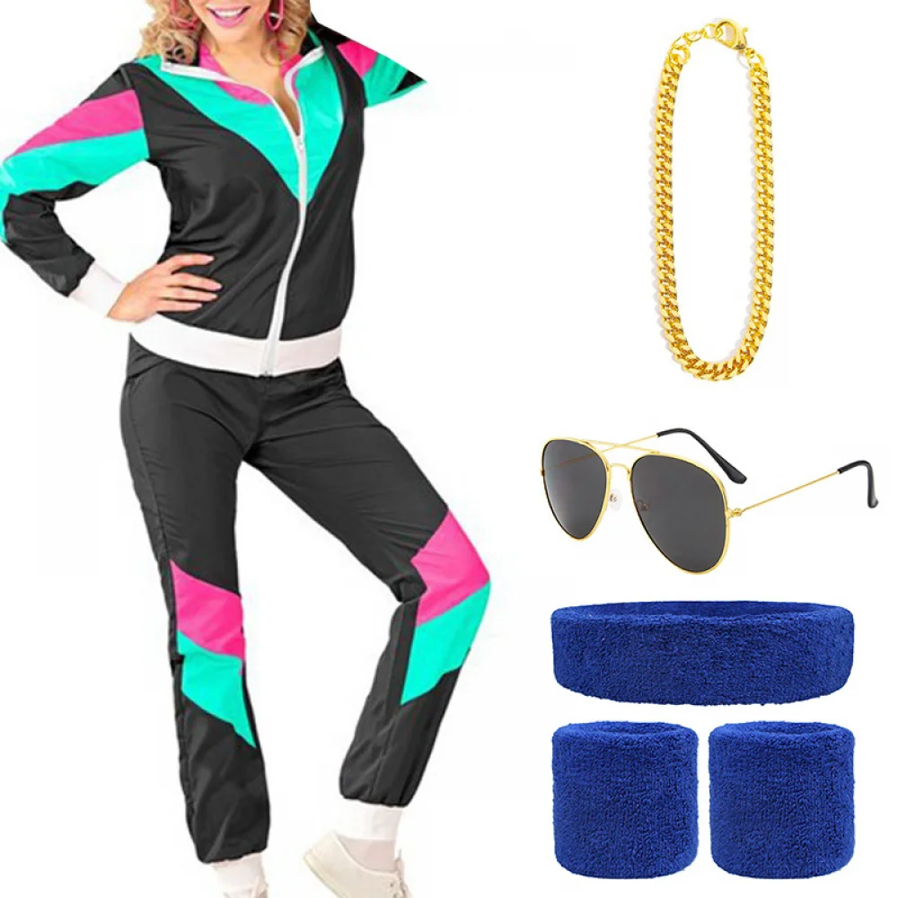 Chándal De Disco Retro De Los 70 – Traje Deportivo De Rayas Para Hombre Y Mujer, Ideal Para Fiestas Y Carnaval