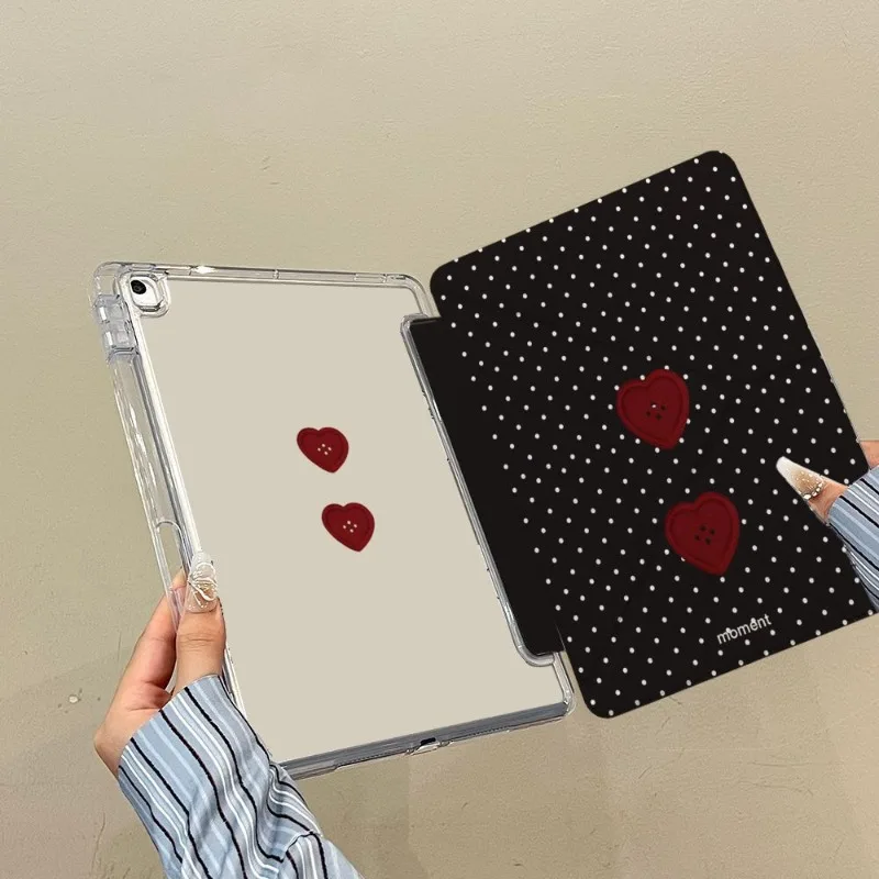 White Love Adornment Tablet Case with Enhanced Protection and Stylish Design