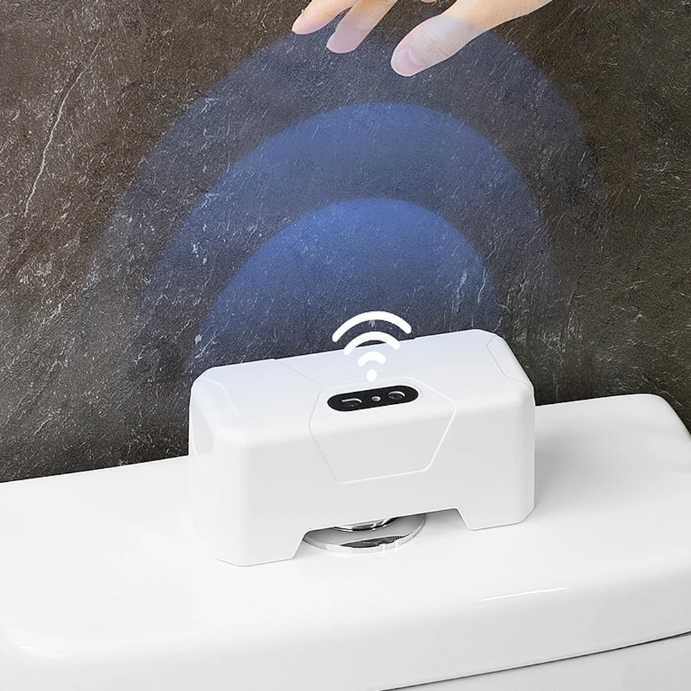Toilets Flush Valves Non-Contact Intelligent Toilets Flush Button Splash-proof with Wireless Transmitter for Home Hotel Bathroom toilet flusher