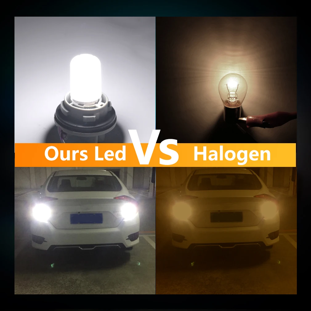LED Car Lights 2pcs P21W 1156 BA15S 1157 BAY15D P21 5W R5W R10W Bulb Car Turn Signal 18SMD 3030 DRL 12V White Amber Brake