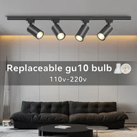 Set Led Track Lights Gu10 Replacement Track Lighting Ceiling Rail Spot Lights 5W Rail Lighting Clothing Store Shop Home 110-220V 1