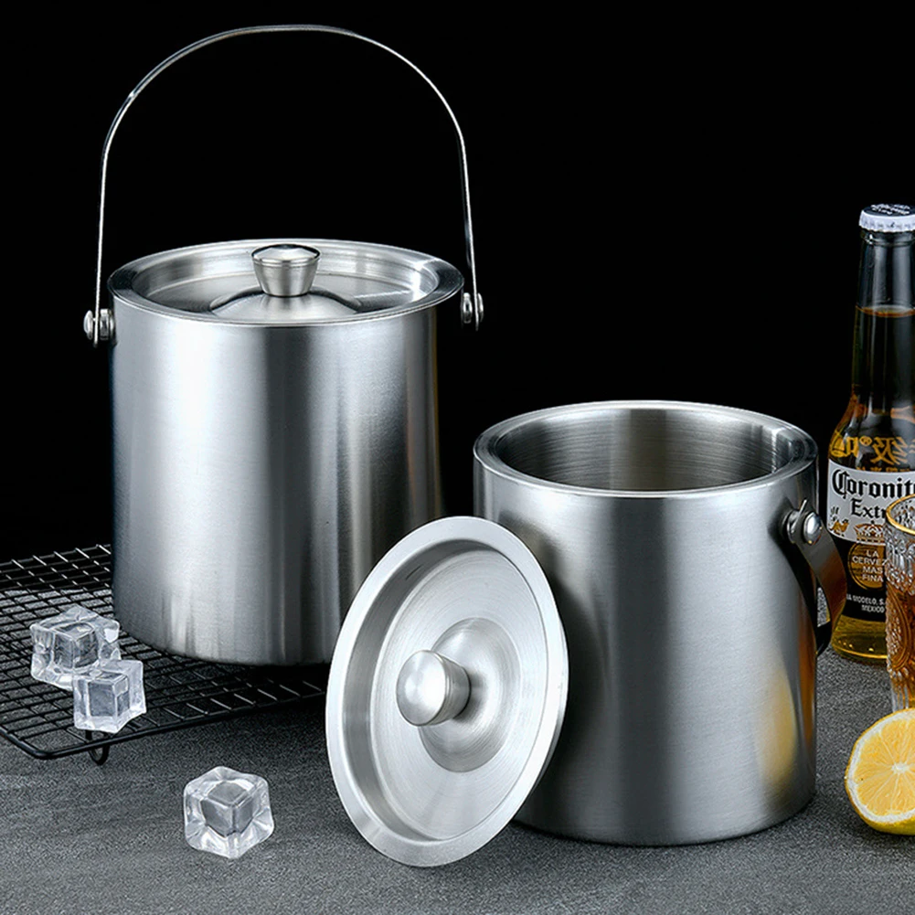 1.6L Stainless Steel Insulated Ice Bucket Wine Beer Champagne KTV Party Cooler images - 6