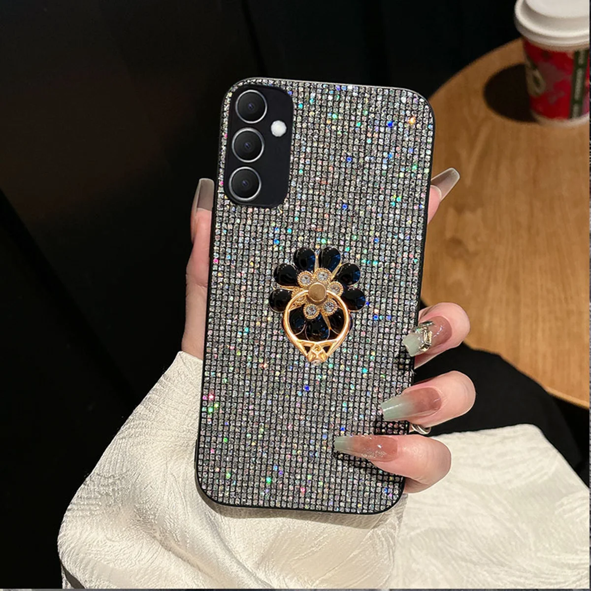 Chic Floral Ring Buckle Phone Case with Enhanced Protection