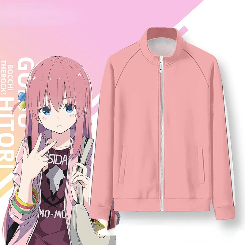 

Anime Bocchi The Rock Zip Up Hoodie Women Men Graphic Sweatshirt Streetwear Gotoh Hitori Cosplay Zipper Hooded Jacket