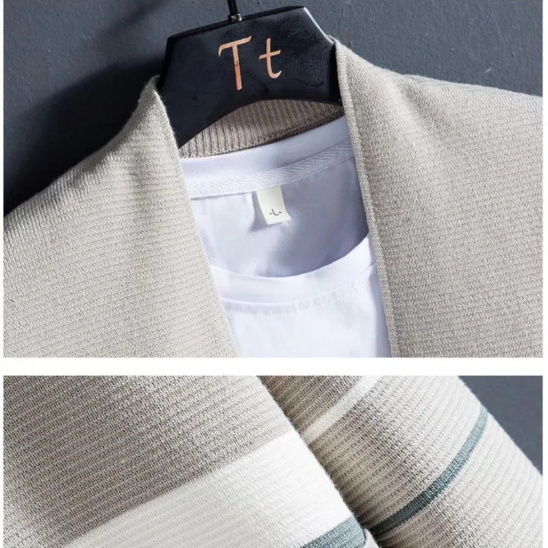 Autumn Winter New Temperament Versatile Fashion Men's Clothing Splice Pockets V-neck Long Sleeve Oversize Solid Color Sweater