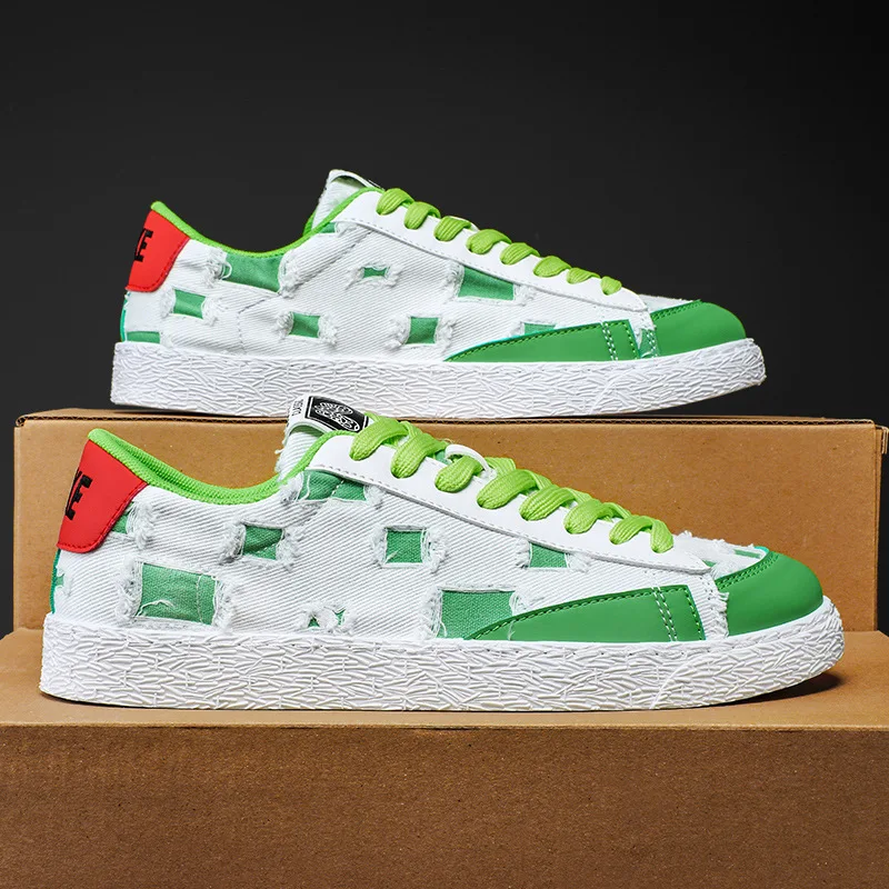 

2022 Spring Autumn Fashion Board Shoes Men Flat Breathable PU Sneakers Men Outdoor Non-slip Sports Shoes Men zapatillas hombre