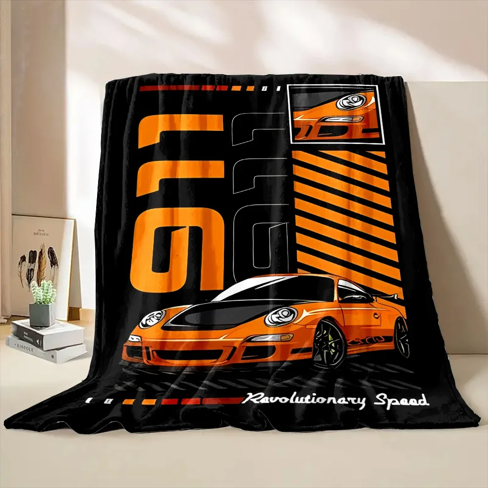 3D Classic Racing Car Soft Flannel Blanket for Bed Bedroom Sofa Picnic, Warm Throw Blanket for Cover Outdoor Leisure Nap Gifts 3